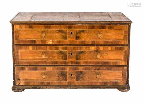 18th century chest of drawers with different types of