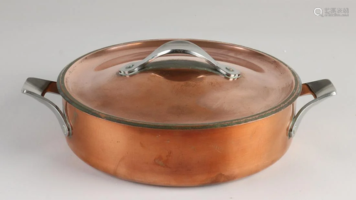 Georg Jensen Design Denmark red-copper lidded pan with