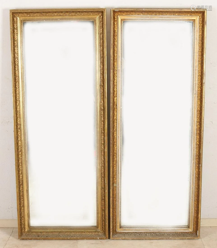 Two large 19th century gilded empire mirrors. Light