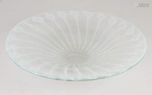 Old glass Leerdam Serica Copier bowl with smoked glass.