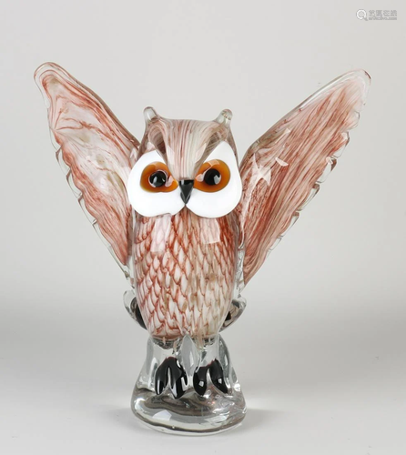 Murano style glass owl. Second half of the 20th