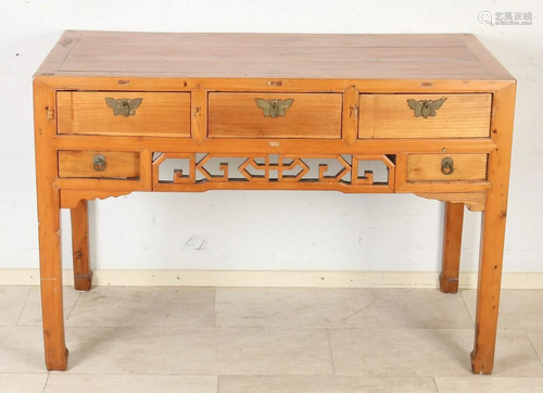 Old Chinese table with three drawers. Second half of