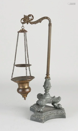 19th century Charles Dix composition metal god lamp