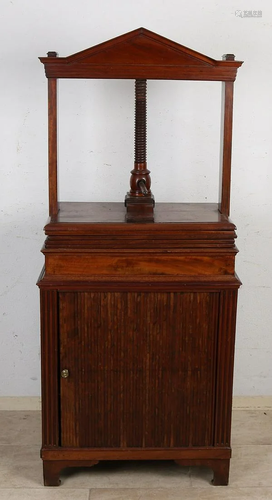 Rare small mahogany Louis Seize linen press with louver