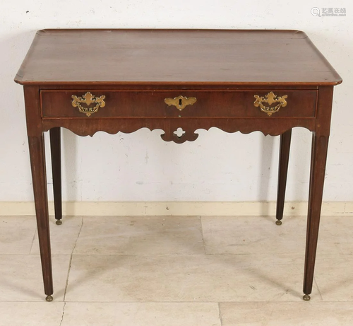 18th century Dutch mahogany table with drawer. Louis