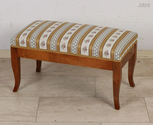 German cherry wood footstool in Biedermeier style. With