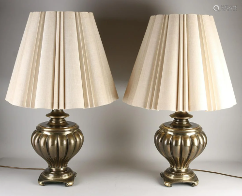 Two decorative bronze table lamps. Second half of the