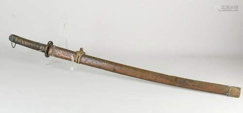 Antique Japanese katana decorated with characters and