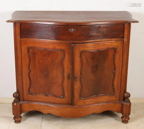 Dutch mahogany pier cabinet with curved front.