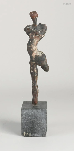 Bronze sculpture with granite base. 20th century.