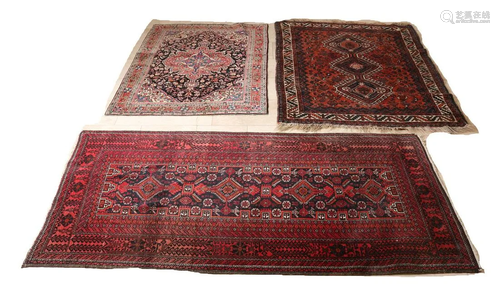 Three old Persian rugs. Various. 20th century. Iran.