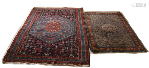 Two old Persian rugs. Multicolored. 20th century.