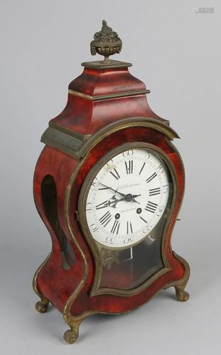 19th century French tortoiseshell mantel clock. Circa