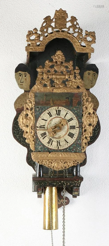 18th century Dutch Frisian chair clock with alarm.