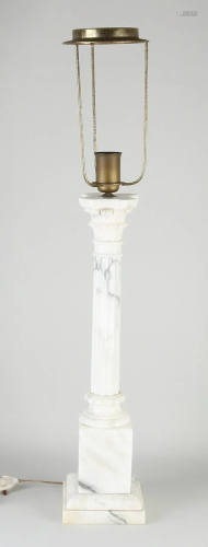 Italian marble lamp base in the shape of a Corinthian