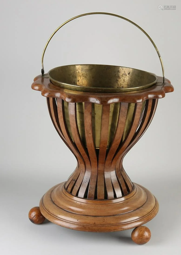 19th century Dutch mahogany tea stove with copper inner