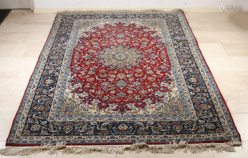 Large finely knotted Persian rug with floral/animal