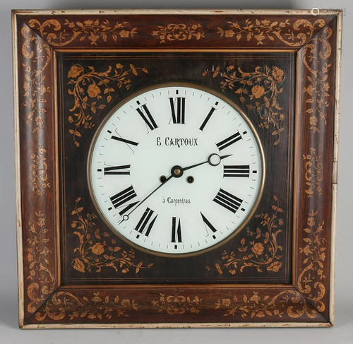 Very large 19th century French rosewood wall clock with