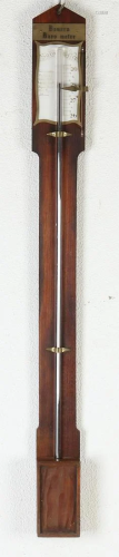 Antique fruit wood stick barometer with German writings