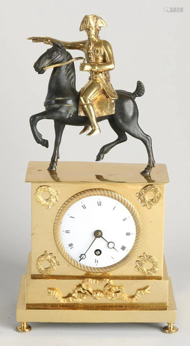 19th century gold plated French Empire mantel clock