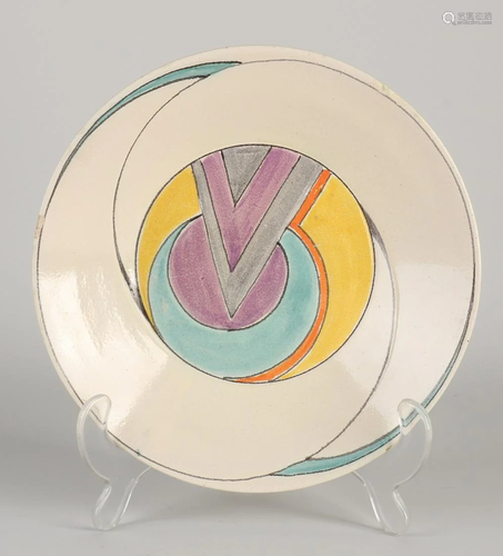 Art Deco Velsen Holland ceramic plate. 152/6 B. Painter