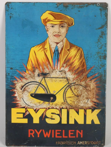 Antique Dutch advertising sign. Eysink Bicycles