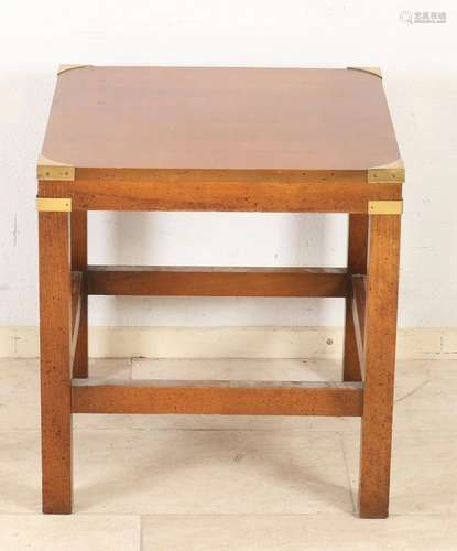 Mahogany ship's table with brass corner pieces. 20th