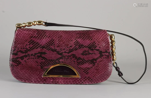 Old Christian Dior bag. Paris. snakeskin? Cassis color.