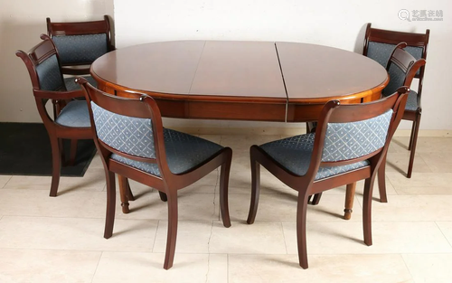 Mahogany colored English style dining set with four