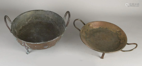 Two copper pans. 18th - 19th century. Size