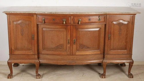 Oak Dutch sideboard with original fittings, claw feet