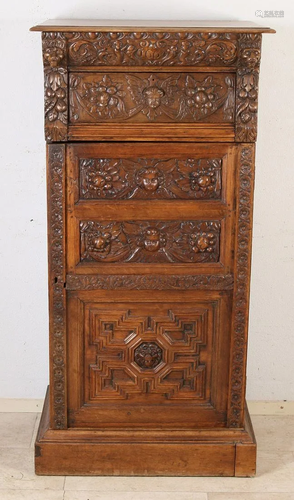 19th century oak cabinet made of 17th century