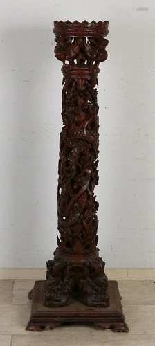 Indonesian wood-carved pedestal with