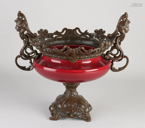 Antique Jugendstil table bowl with whip decoration.