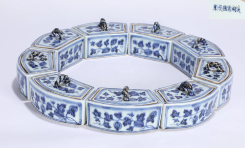 A Group of Blue and White Cricket Cages Xuande Style