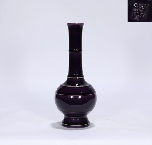 An Aubergine Glazed Vase Qianlong Style