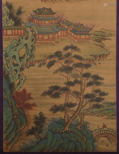 A Chinese Painting Signed Liu Songnian Song Dynasty