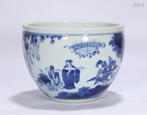 A Blue and White Jardiniere Chongzhen Style