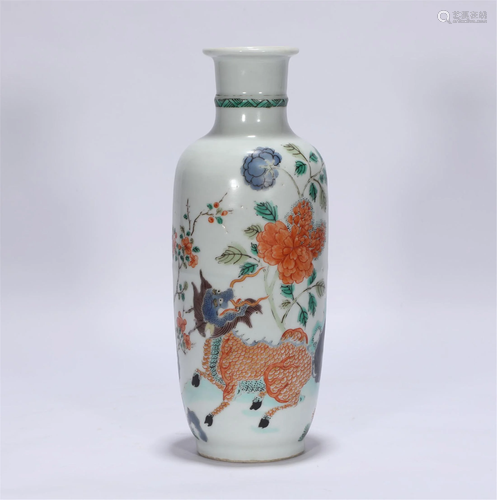 Famille Rose Mallet Vase Yongzheng Style