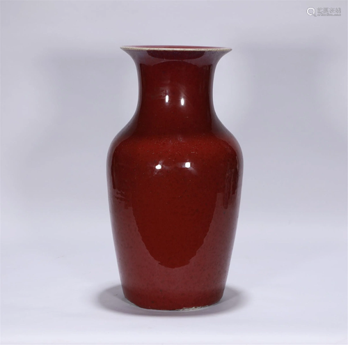 Red Glazed Vase Qing Style