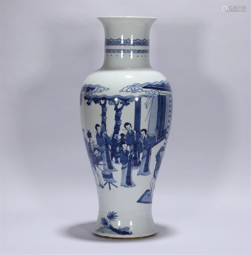 A Blue and White Baluster Vase Kangxi Style
