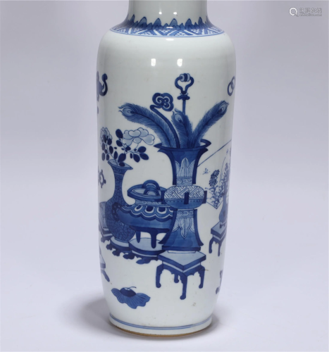 Blue and White Mallet Vase Kangxi Style