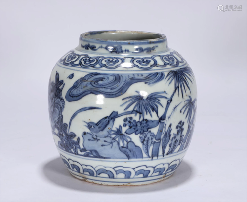 Blue and White Jar Wanli Style