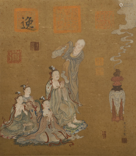 A Chinese Painting Signed Wudaozi Tang Dynasty Style