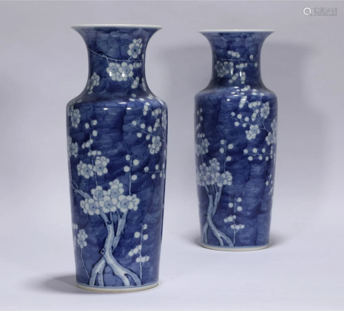 A Collection of Blue and White Vases Kangxi Style