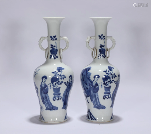Blue and White Vases Kangxi Style