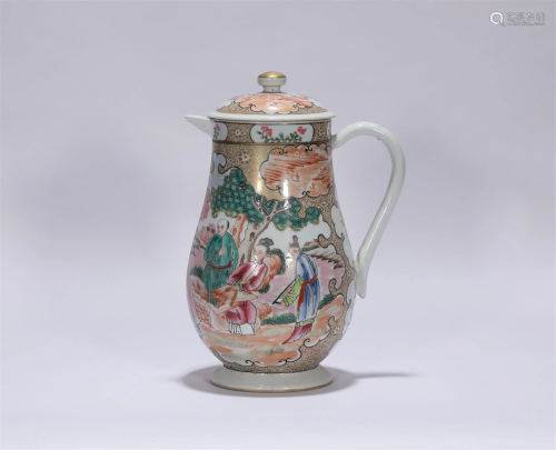 A Cantonese Famille Rose Ewer Qianlong Style
