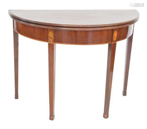 George III mahogany fold-over tea table