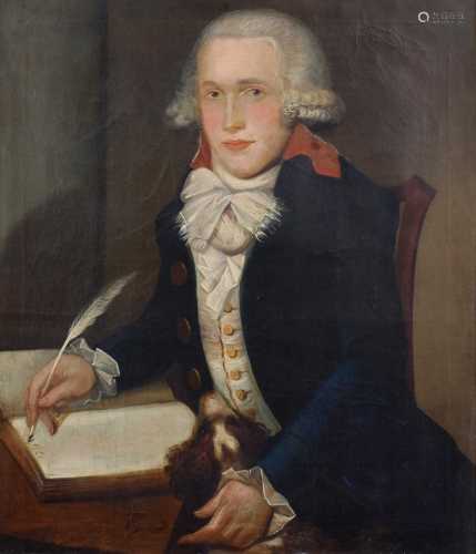 English School (18th/19th century) Portrait of a seated gent...