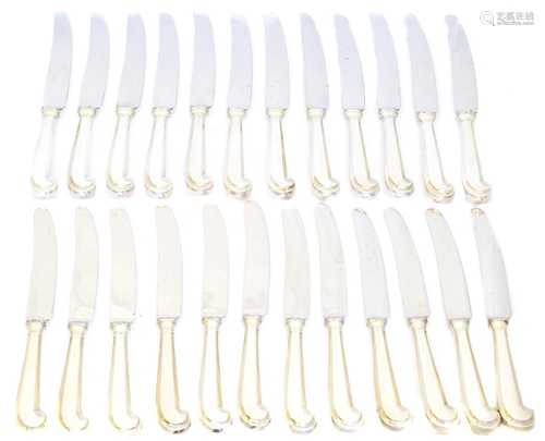 A set of Elizabeth II silver handled knives